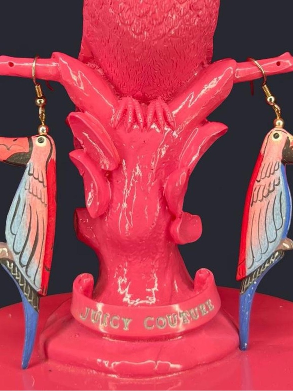 Vintage wooden Hand painted bird earrings